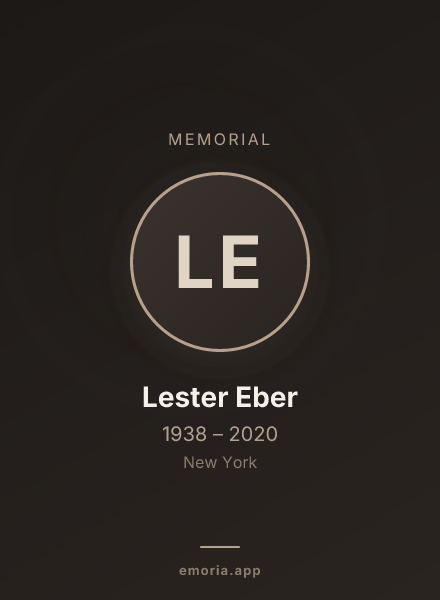 Memorial portrait of Lester Eber