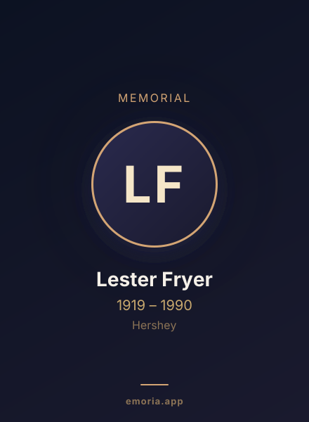 Memorial portrait of Lester Fryer