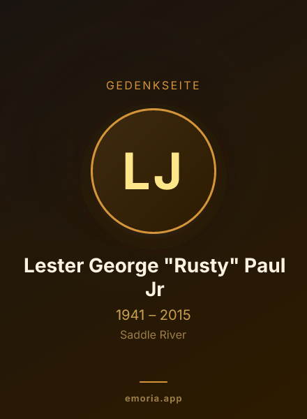 Gedenkportrait von Lester George "Rusty" Paul Jr