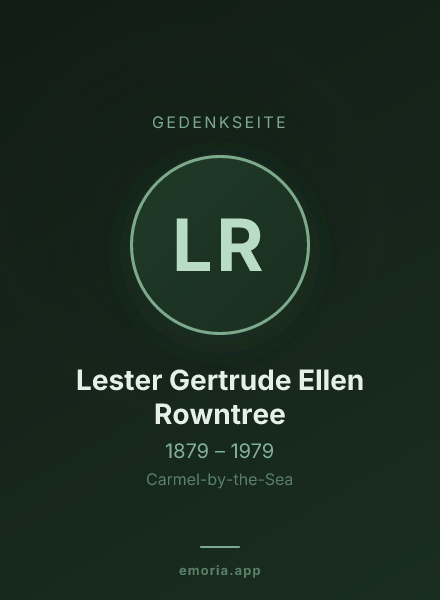 Gedenkportrait von Lester Gertrude Ellen Rowntree