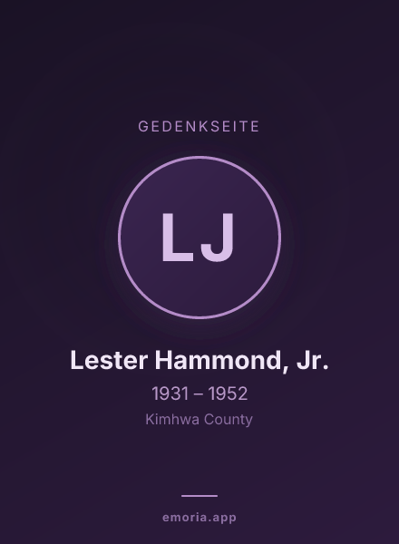 Gedenkportrait von Lester Hammond, Jr.