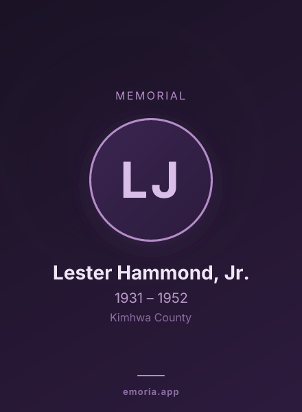Memorial portrait of Lester Hammond, Jr.