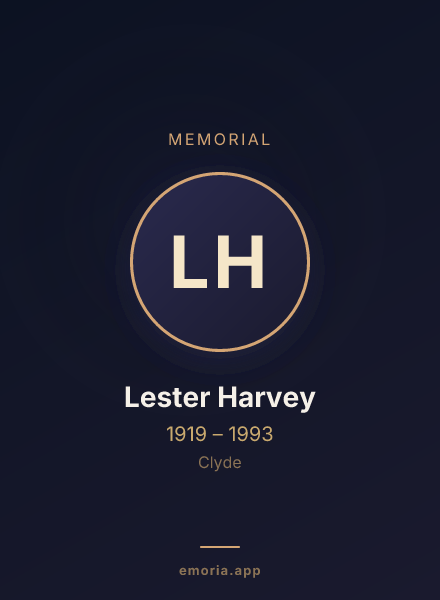 Memorial portrait of Lester Harvey