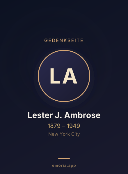 Gedenkportrait von Lester J. Ambrose