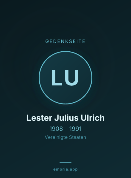Gedenkportrait von Lester Julius Ulrich