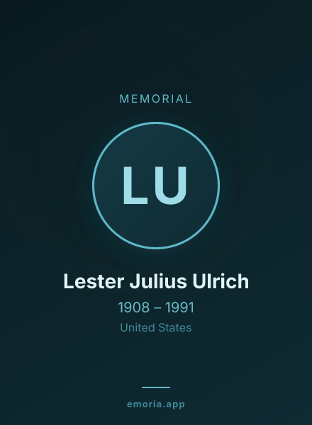 Memorial portrait of Lester Julius Ulrich