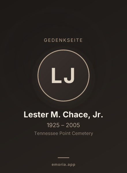 Gedenkportrait von Lester M. Chace, Jr.