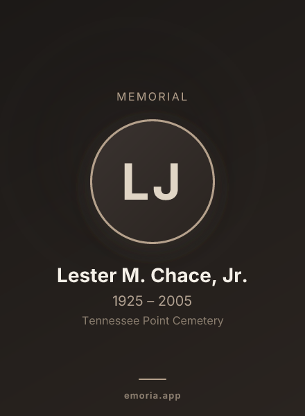 Memorial portrait of Lester M. Chace, Jr.