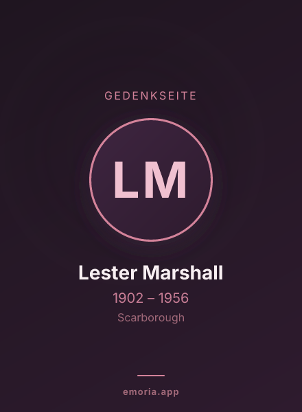 Gedenkportrait von Lester Marshall