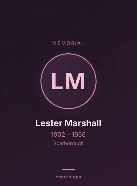 Memorial portrait of Lester Marshall