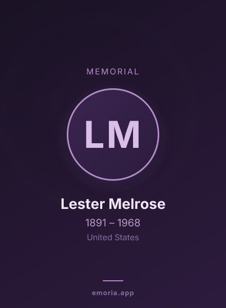 Memorial portrait of Lester Melrose