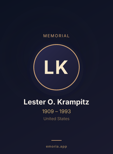 Memorial portrait of Lester O. Krampitz