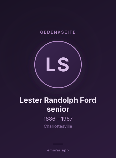 Gedenkportrait von Lester Randolph Ford senior