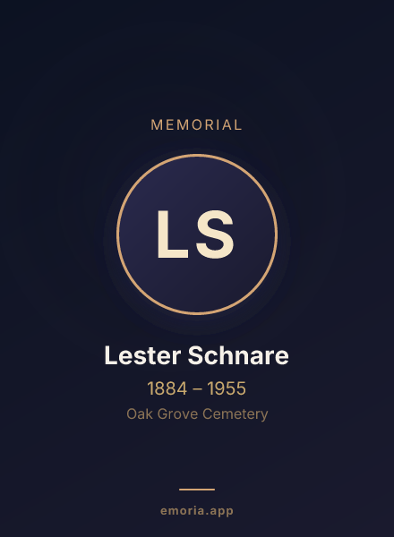 Memorial portrait of Lester Schnare