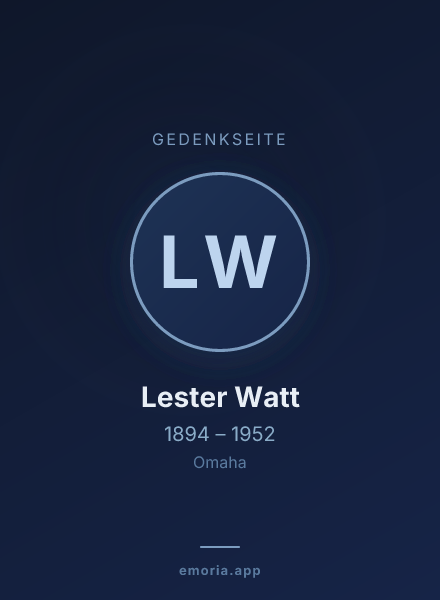 Gedenkportrait von Lester Watt