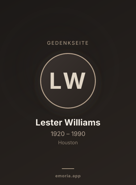 Gedenkportrait von Lester Williams