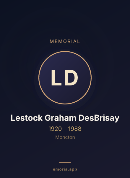 Memorial portrait of Lestock Graham DesBrisay