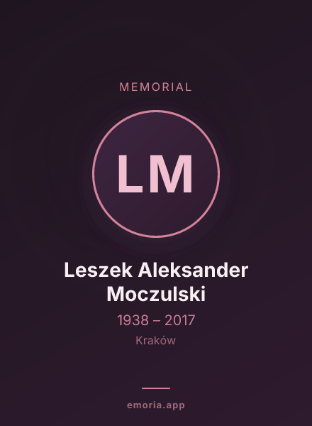 Memorial portrait of Leszek Aleksander Moczulski