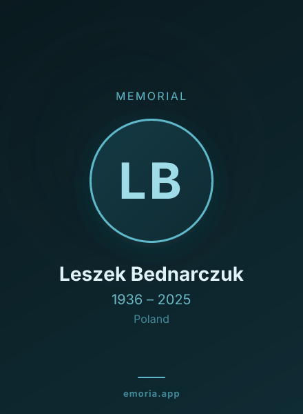Memorial portrait of Leszek Bednarczuk