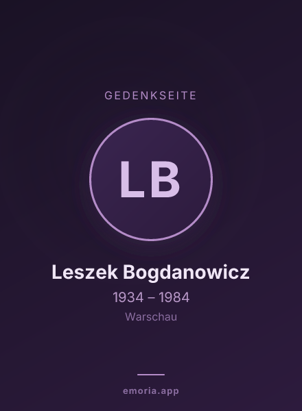 Gedenkportrait von Leszek Bogdanowicz