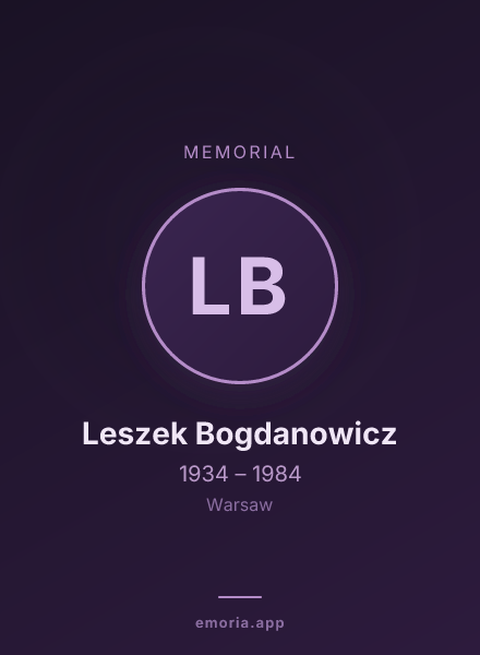 Memorial portrait of Leszek Bogdanowicz