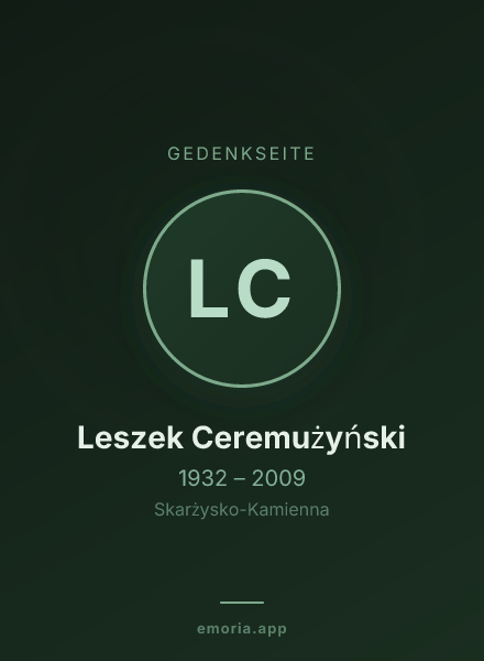 Gedenkportrait von Leszek Ceremużyński