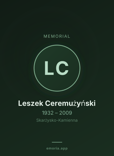 Memorial portrait of Leszek Ceremużyński