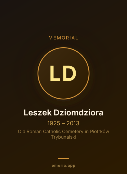 Memorial portrait of Leszek Dziomdziora