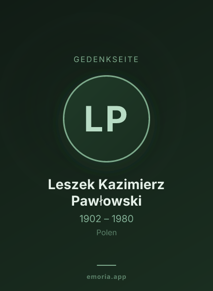 Gedenkportrait von Leszek Kazimierz Pawłowski