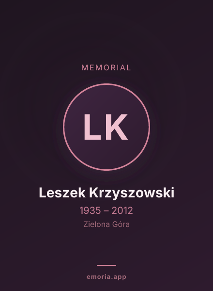 Memorial portrait of Leszek Krzyszowski