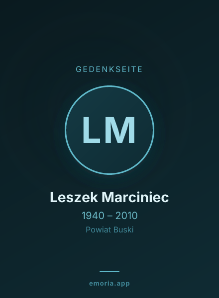 Gedenkportrait von Leszek Marciniec