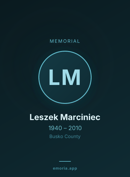 Memorial portrait of Leszek Marciniec