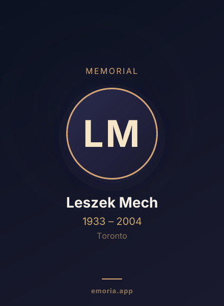 Memorial portrait of Leszek Mech