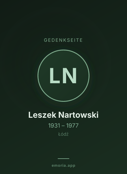 Gedenkportrait von Leszek Nartowski