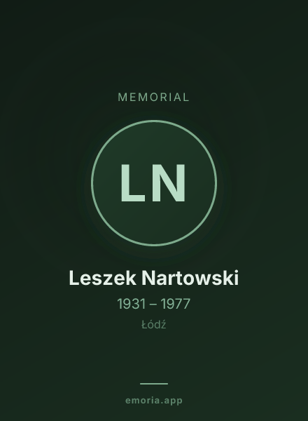 Memorial portrait of Leszek Nartowski