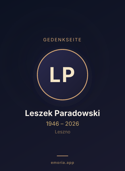 Gedenkportrait von Leszek Paradowski