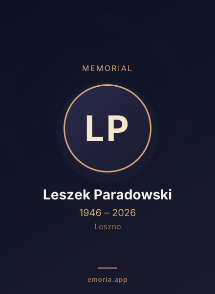 Memorial portrait of Leszek Paradowski