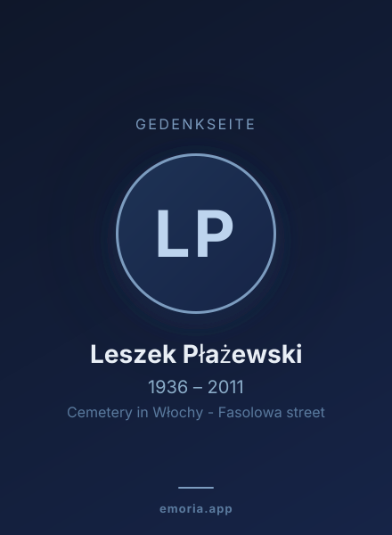 Gedenkportrait von Leszek Płażewski
