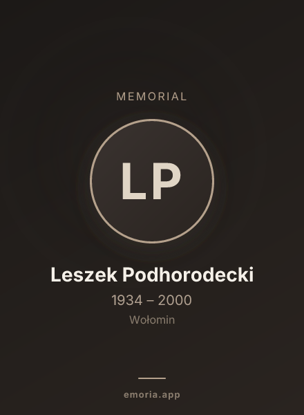 Memorial portrait of Leszek Podhorodecki