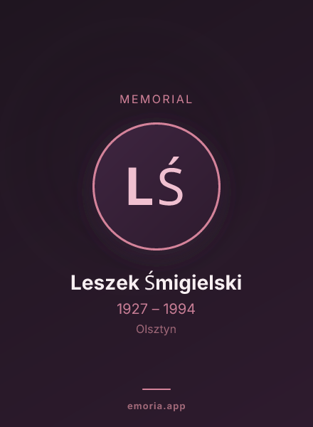 Memorial portrait of Leszek Śmigielski