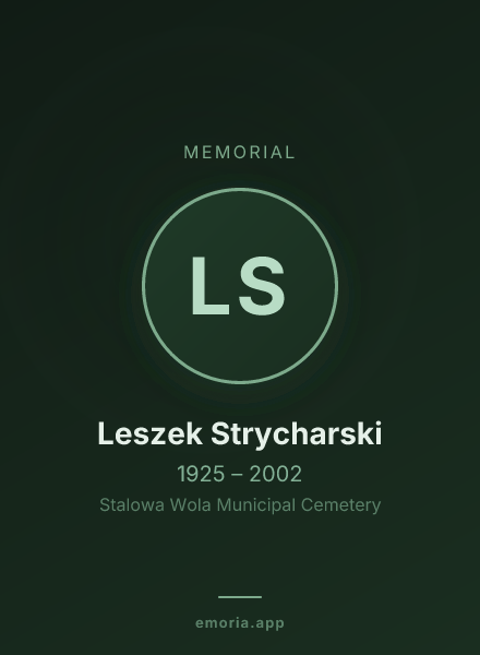 Memorial portrait of Leszek Strycharski