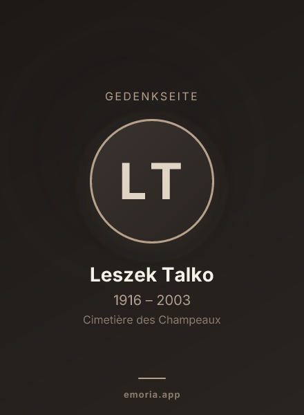 Gedenkportrait von Leszek Talko