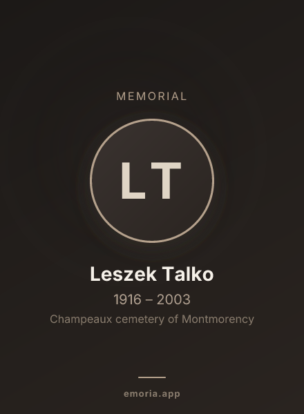 Memorial portrait of Leszek Talko