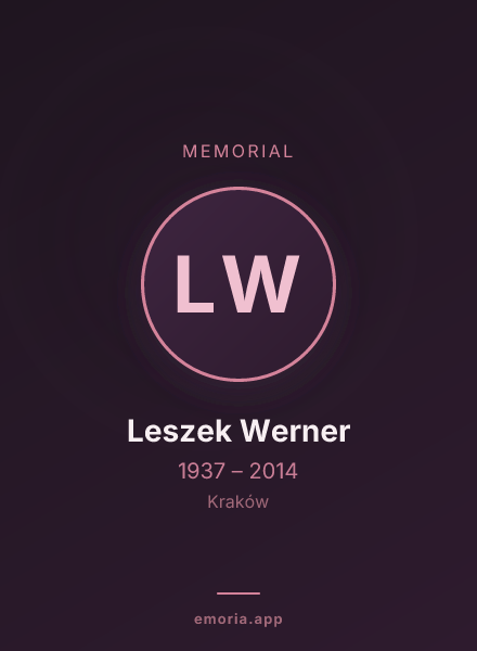Memorial portrait of Leszek Werner