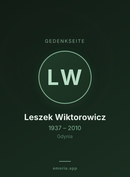 Gedenkportrait von Leszek Wiktorowicz
