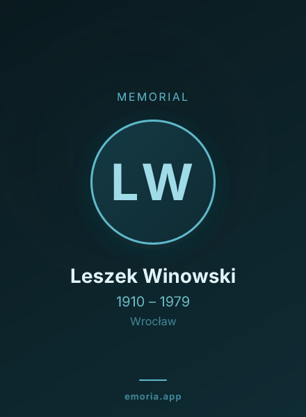 Memorial portrait of Leszek Winowski