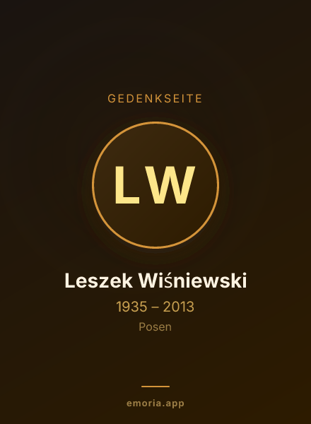 Gedenkportrait von Leszek Wiśniewski