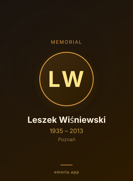 Memorial portrait of Leszek Wiśniewski