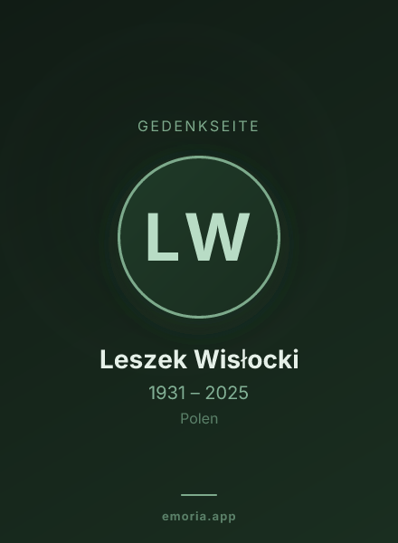 Gedenkportrait von Leszek Wisłocki