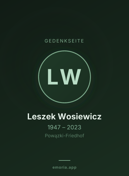 Gedenkportrait von Leszek Wosiewicz